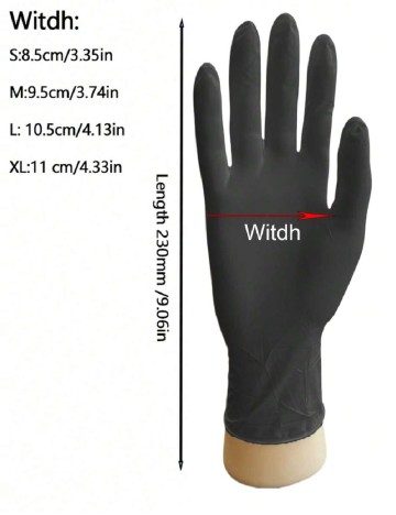 Set manusi de unica folosinta, 50 bucati SHEIN, negru