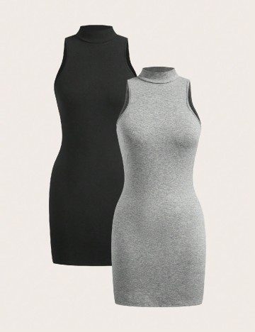 Set rochii scurte 2 bucati SHEIN, negru/gri