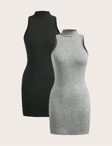 Set rochii scurte 2 bucati SHEIN, negru/gri