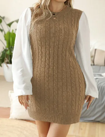 Rochie scurta SHEIN CURVE, maro