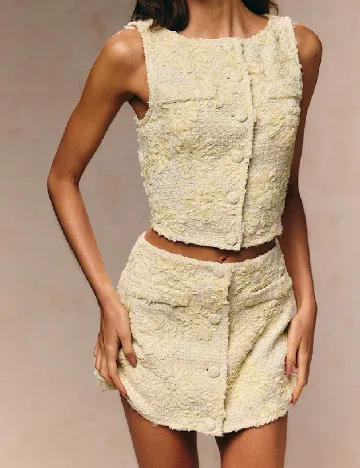 Fusta PrettyLittleThing, galben