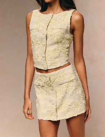 Fusta PrettyLittleThing, galben