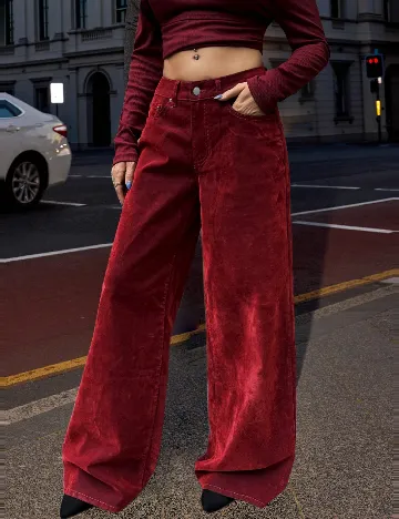 Pantaloni SHEIN, rosu