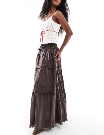 Fusta DAISY STREET, maro inchis