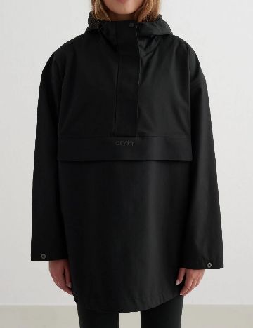 Geaca impermeabila oversize Aimn, negru