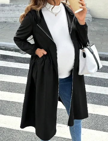 Trench SHEIN Maternity, negru