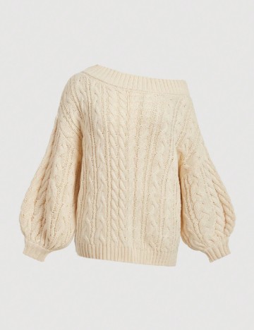 Pulover SHEIN CURVE, crem