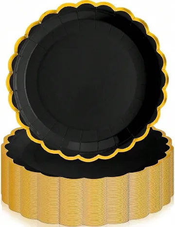 Set farfurii unica folosinta SHEIN, negru