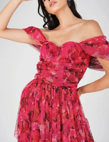 Rochie lunga LACE & BEADS, roz