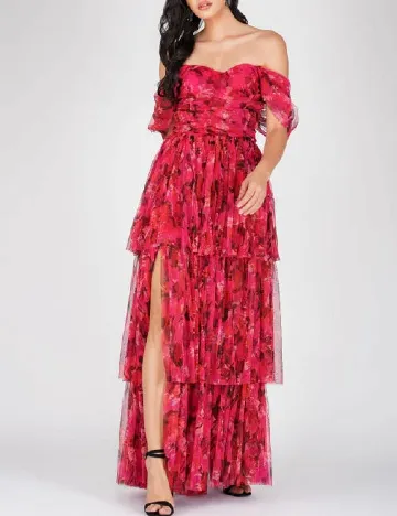 Rochie lunga LACE & BEADS, roz