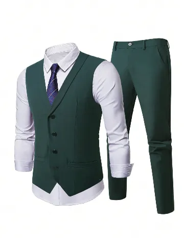 Costum SHEIN Plus Size Men, verde