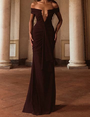 Rochie lunga PrettyLittleThing, pruna