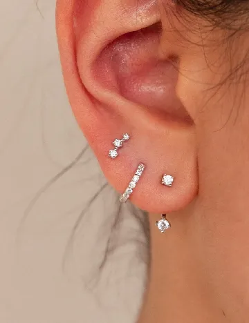 Set Cercei 3 perechi SHEIN, argintiu