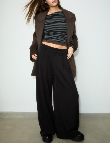 Pantaloni Stradivarius Teen, negru