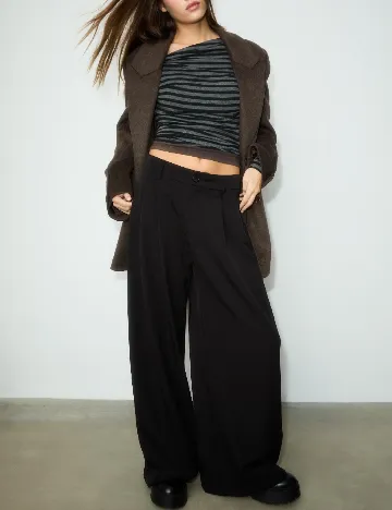 Pantaloni Stradivarius Teen, negru