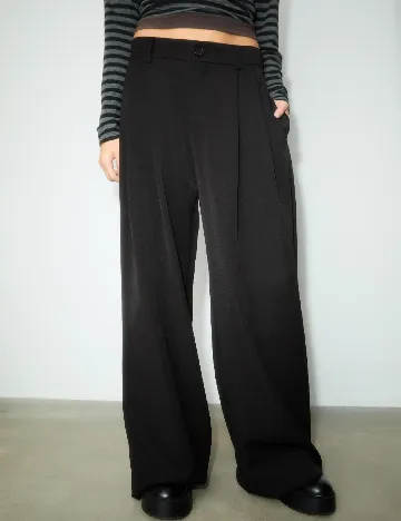 Pantaloni Stradivarius Teen, negru