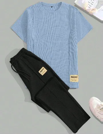 Compleu SHEIN, albastru/negru