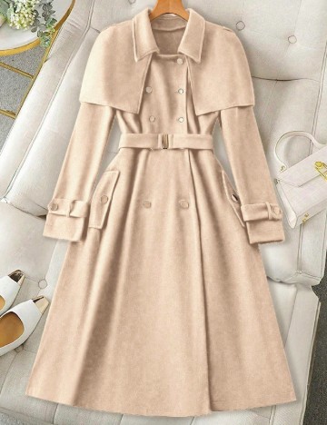 Palton SHEIN CURVE, crem