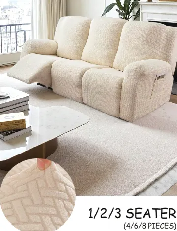 Set huse pentru canapea 4 bucati SHEIN, ecru