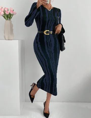 Rochie medie SHEIN, bleumarin/negru