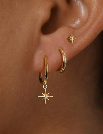 Set cercei individuali 3 bucati SHEIN, auriu