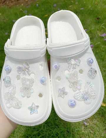 Set charmuri pentru saboti SHEIN, alb