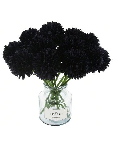 Set flori artificiale 10 bucati SHEIN, negru