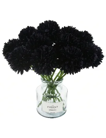 Set flori artificiale 10 bucati SHEIN, negru