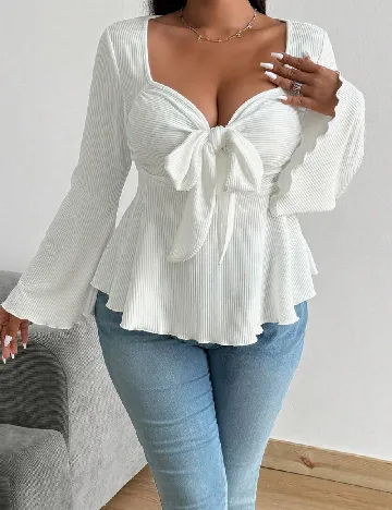 Bluza SHEIN CURVE, alb