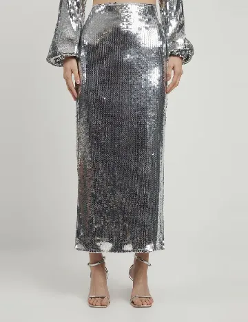 Fusta Karen Millen, argintiu