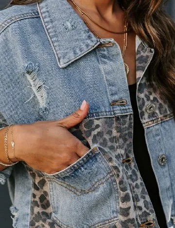 Jacheta SHEIN, albastru/animal print