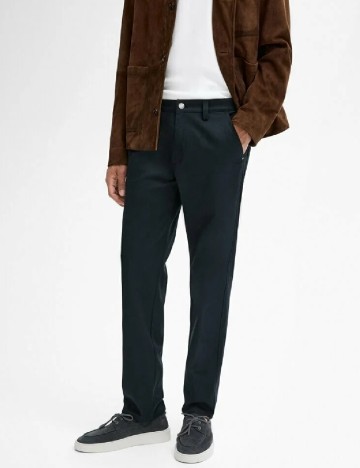 Pantaloni Massimo Dutti, bleumarin inchis