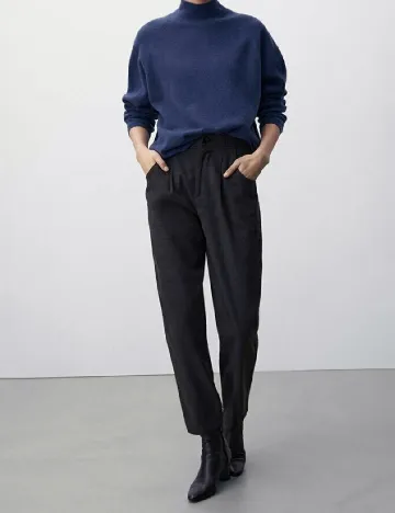 Pantaloni Massimo Dutti, bleumarin inchis