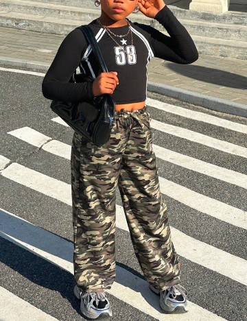 Pantaloni Shein Kids, army