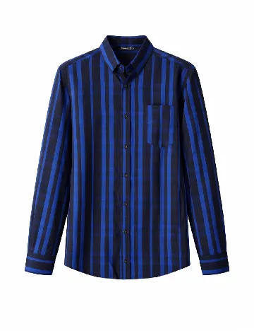 Camasa Bershka, albastru/negru