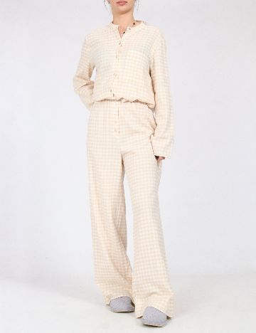 Pantaloni de pijama Massimo Dutti, crem