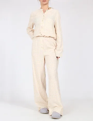 Pantaloni de pijama Massimo Dutti, crem