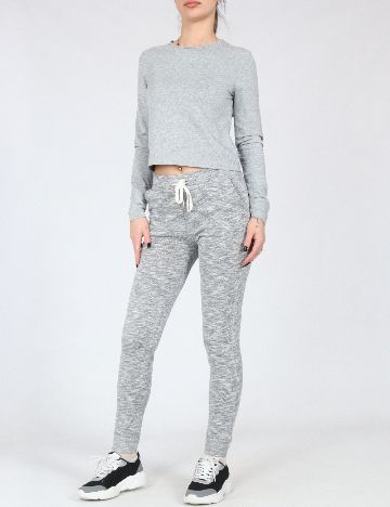 Pantaloni Bershka, gri deschis