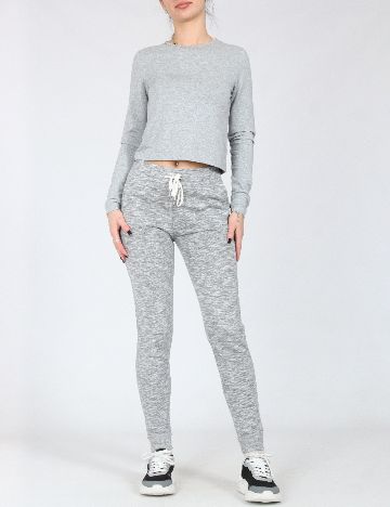 Pantaloni Bershka, gri deschis