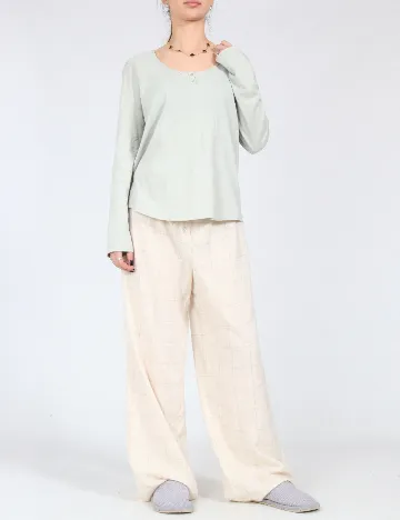 Bluza de pijama Massimo Dutti, verde