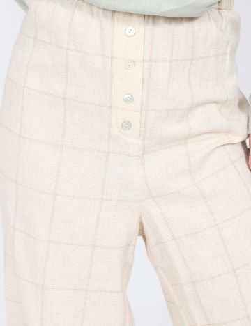 Pantaloni de pijama Massimo Dutti, ecru