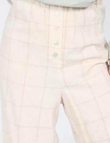 Pantaloni de pijama Massimo Dutti, ecru