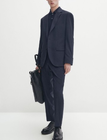 Pantaloni Massimo Dutti, bleumarin