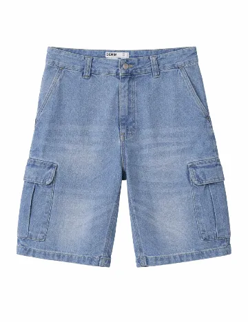 Pantaloni scurti Bershka, albastru