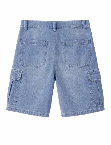 Pantaloni scurti Bershka, albastru