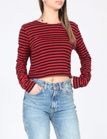 Top Zara, rosu/negru