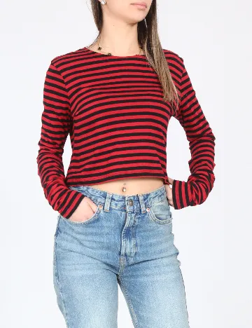 Top Zara, rosu/negru