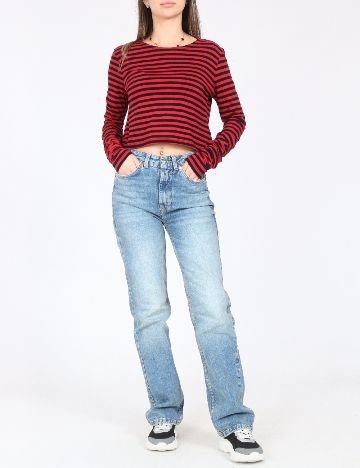 Top Zara, rosu/negru