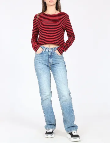 Top Zara, rosu/negru