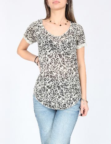 Bluza Zara, ecru/negru